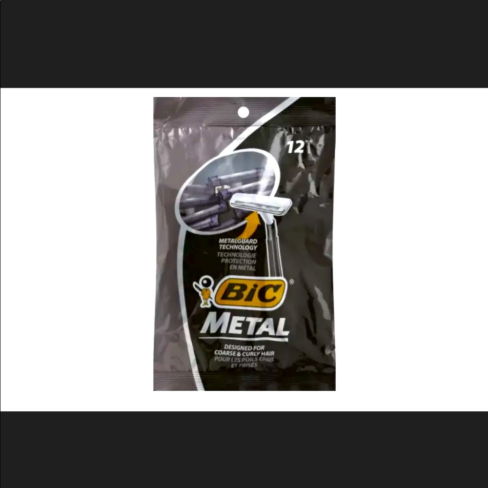 Bic Metal Bar Disposable Razor for Men, 12 Count